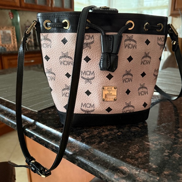 MCM Mini Drawstring Crossbody Bucket Bag